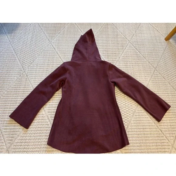 Zig Zag Asian Collection Purple Fleece Hooded Wrap Jacket Women's Medium Nepal - Picture 4 of 14